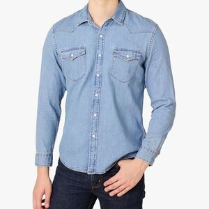 Men's Blue Denim Shirt L